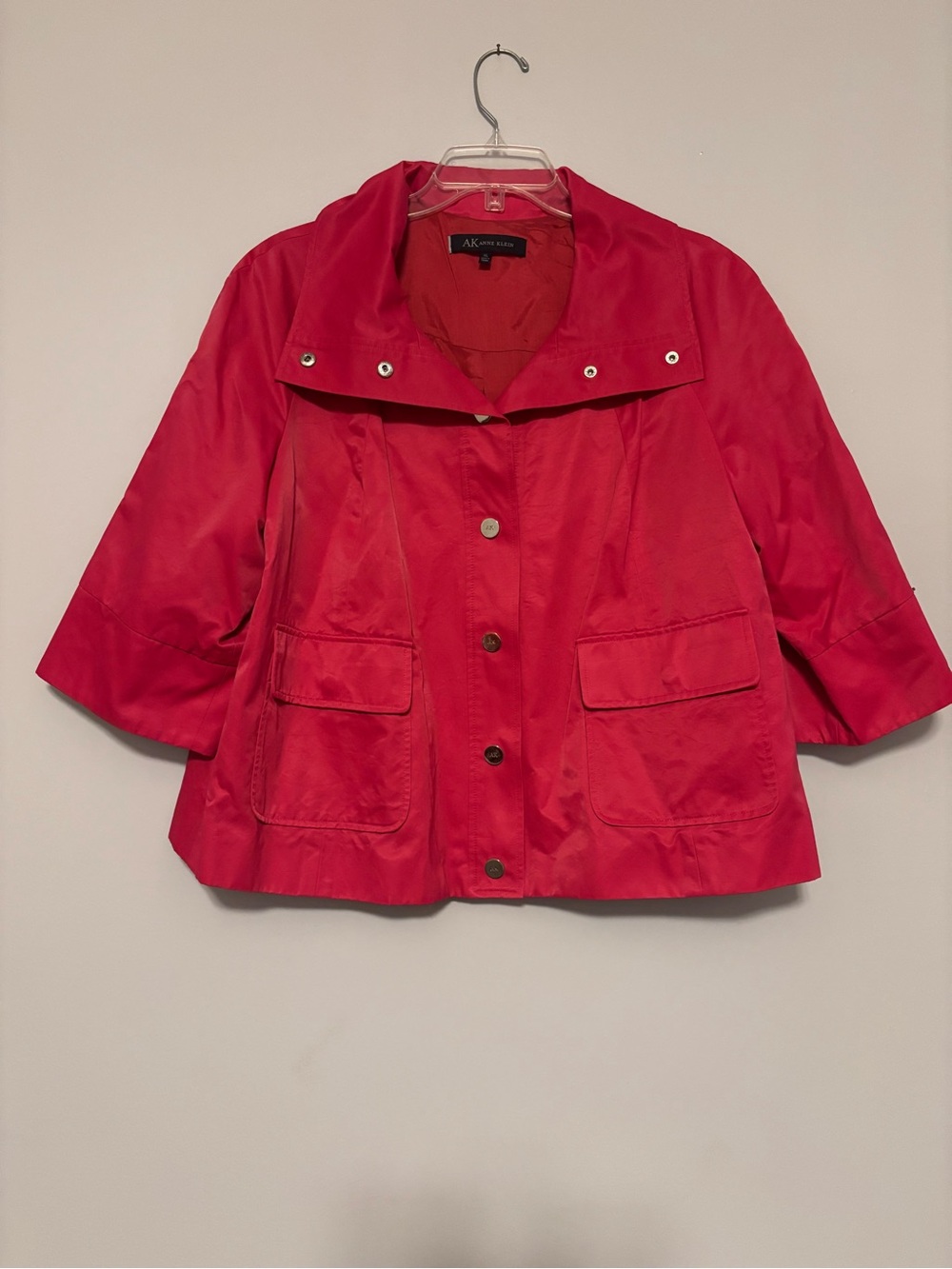 Anne Klein Bright Red Short Utility Jacket